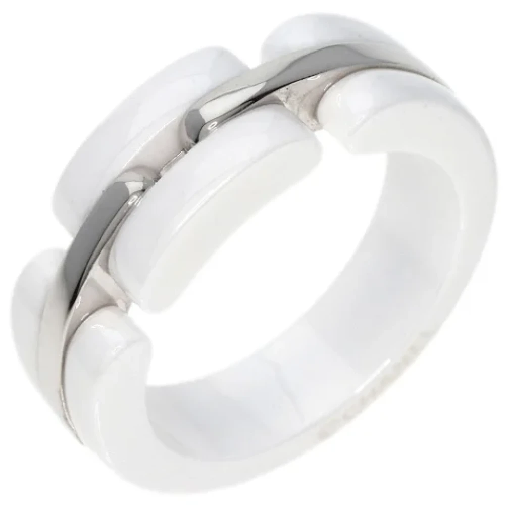 Pre-owned Solv Hvitt Gull Chanel Ring
