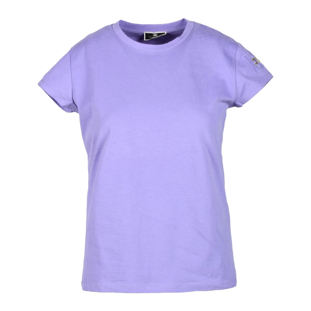 Elisabetta Franchi Katoenen T-shirt met Stijlvol Ontwerp Black Dames