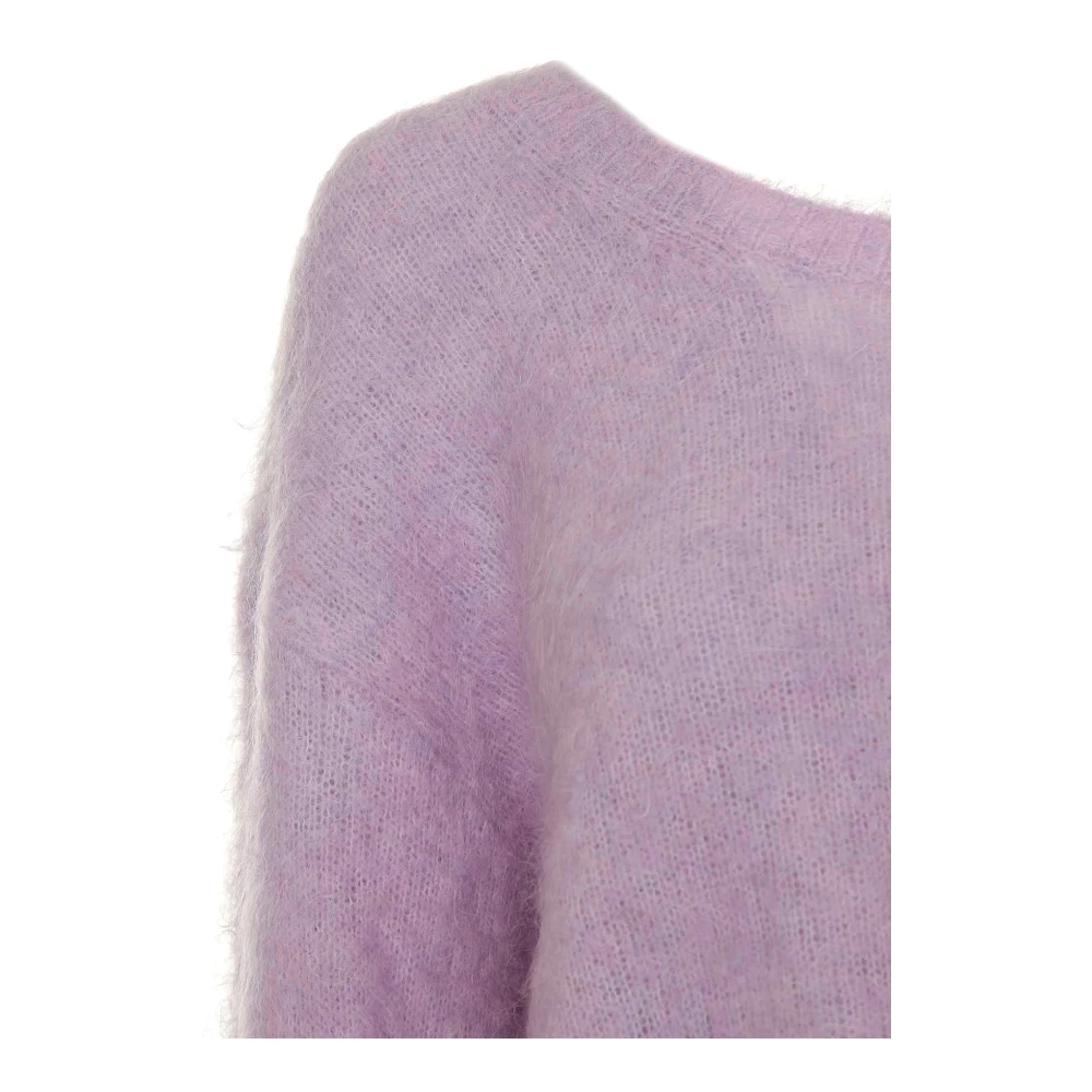 American vintage Gezellig Gebreide Trui met Relaxte Pasvorm Purple Dames