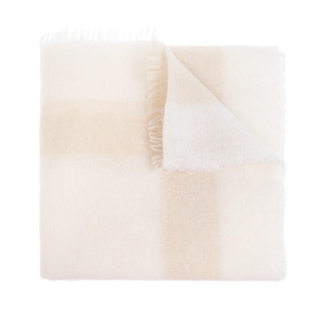 Moschino Kasjmier sjaal met logo Beige Unisex
