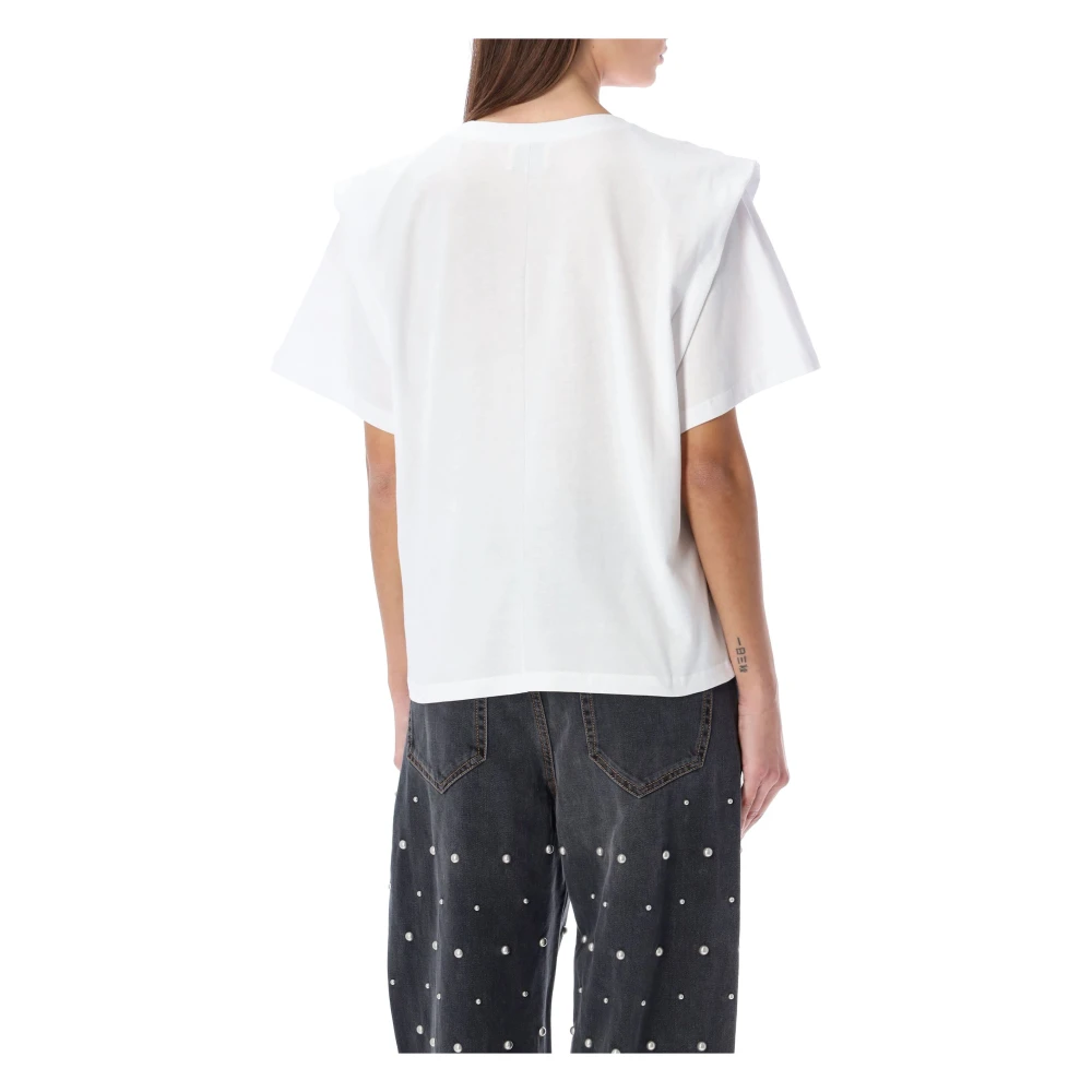Isabel Marant Étoile Wit Katoenen T-shirt met Gewatteerde Schouders White Dames