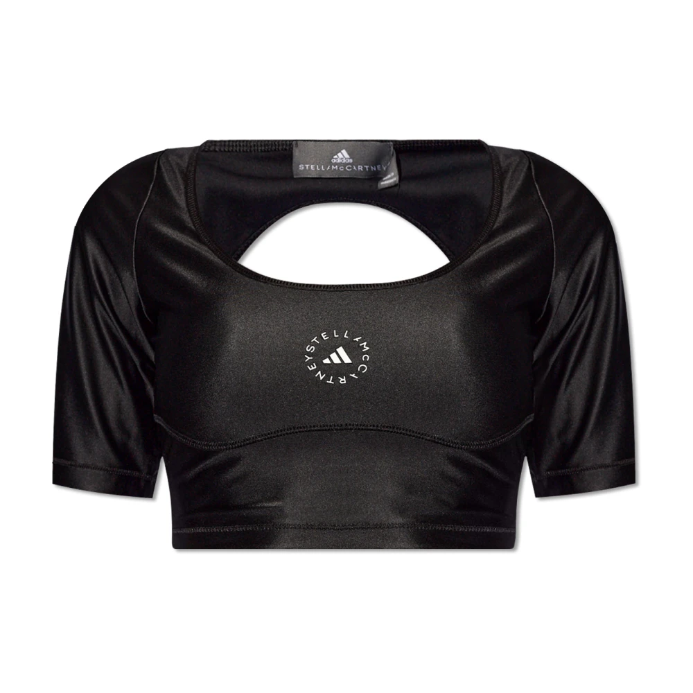 Adidas by stella mccartney Zwarte Top met Uitgesneden Details Black Dames
