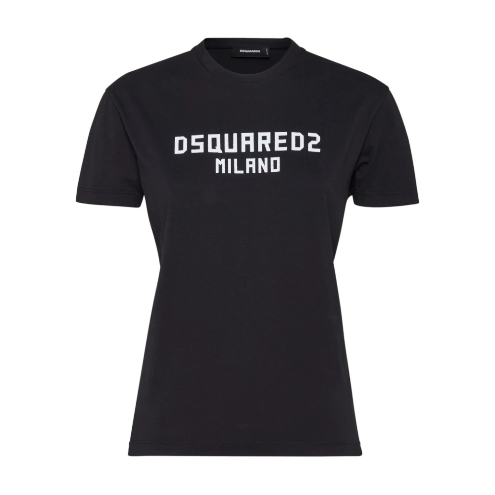 Dsquared2 Casual T-shirt met uniek ontwerp Black Dames