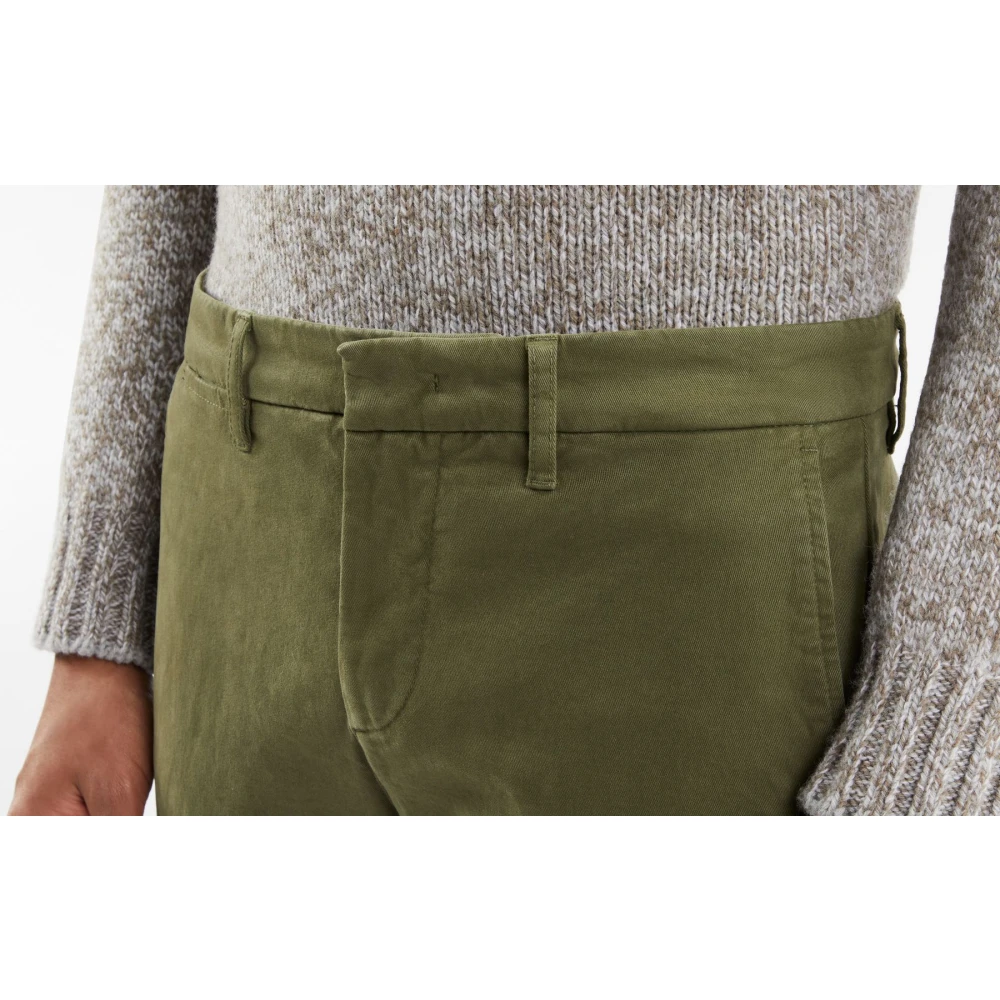 Fay Slim Gabardine Broek Green Heren