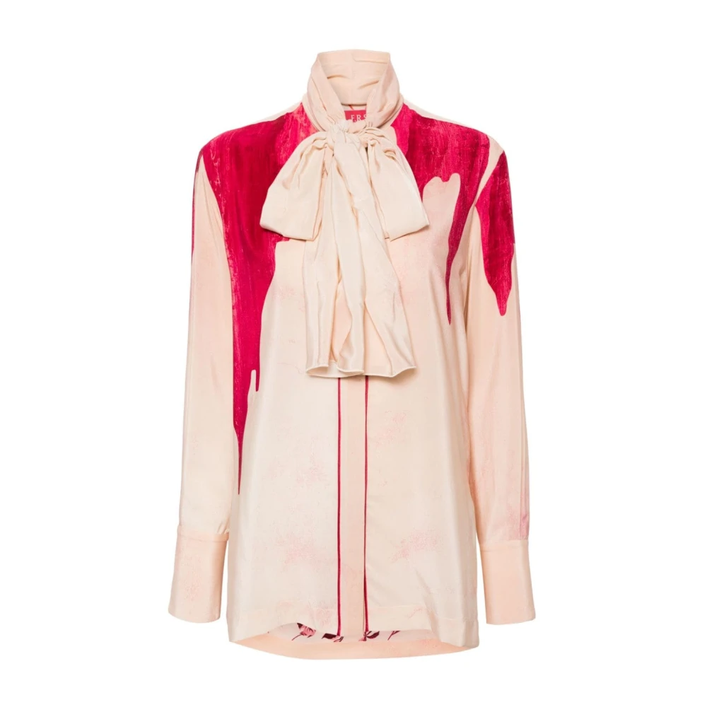 F.r.s For Restless Sleepers Zijden Shirt met Palmboomprint Pink Dames