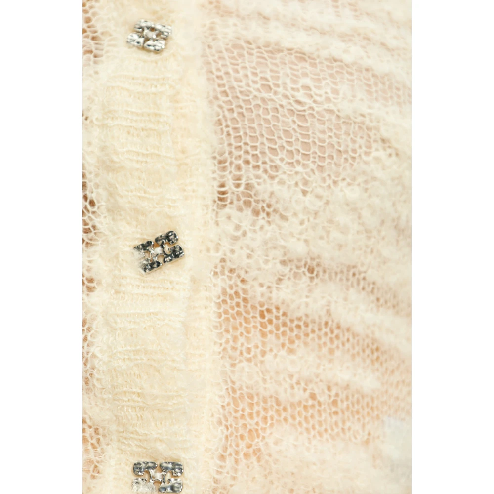 Ganni Geknoopte Vest Beige Dames