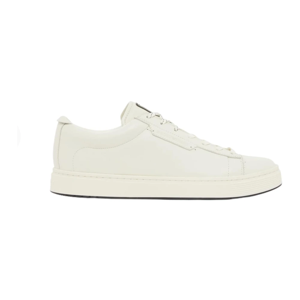 Emporio Armani Travel Essentials leren sneakers Heren Schoenen Beige