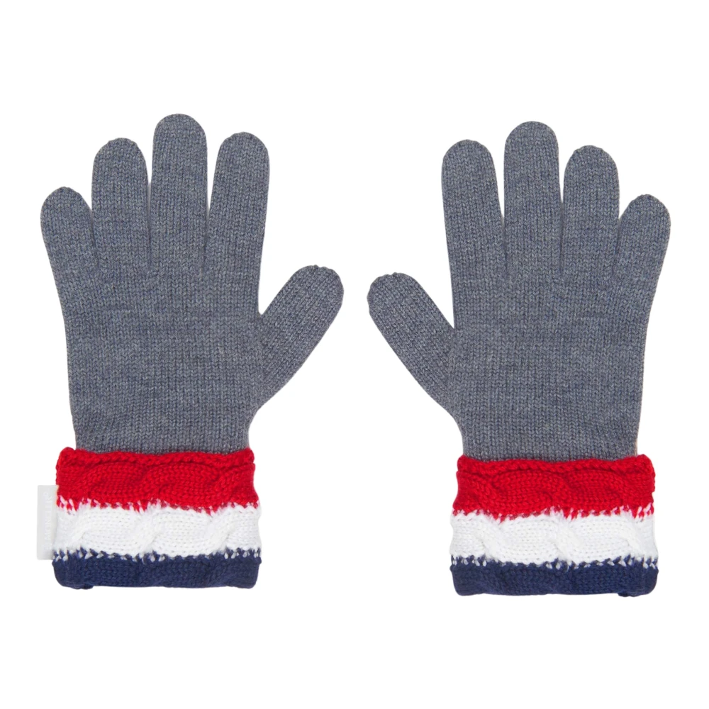 Moncler Gray Mittens, Male, S, Wool Knitted Gloves