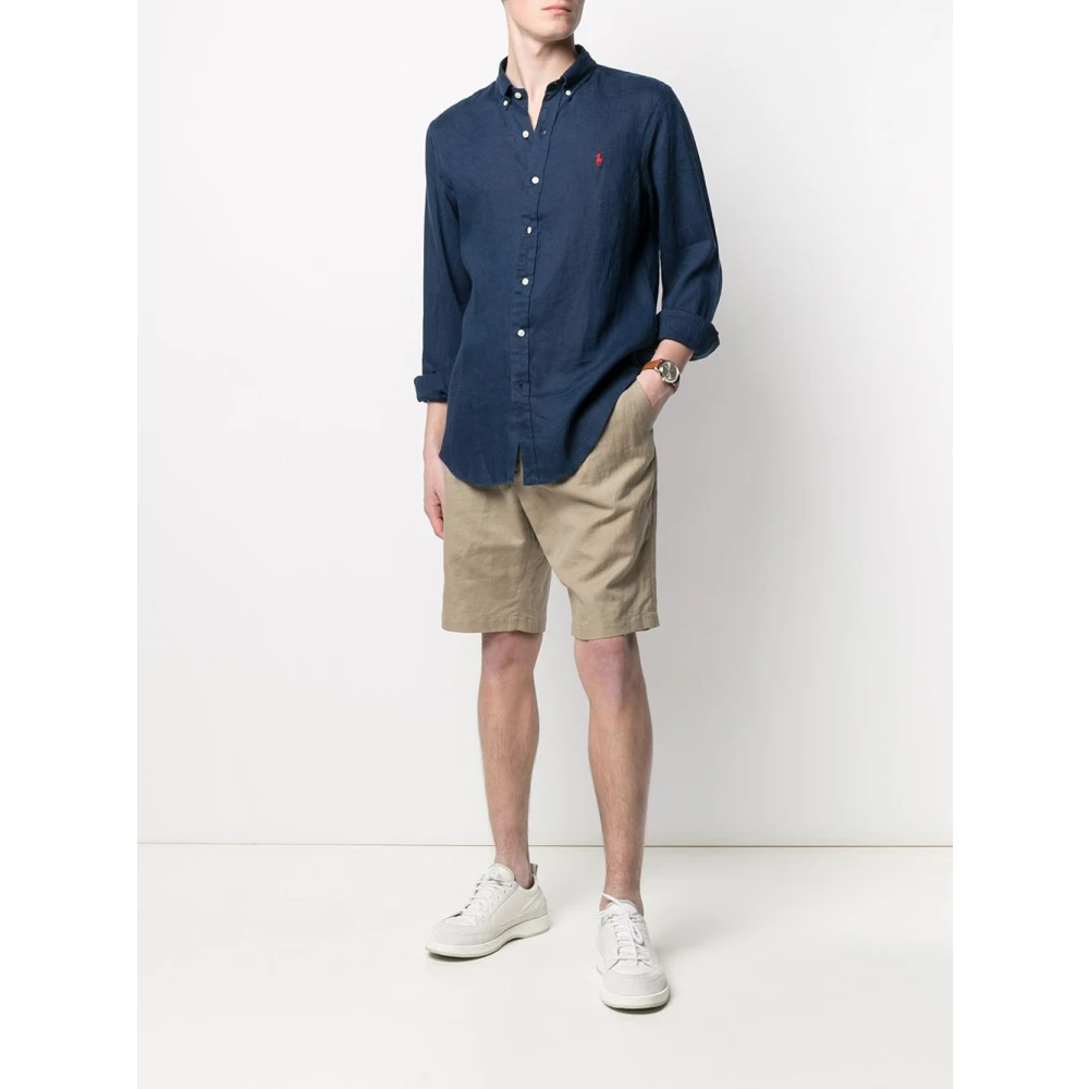 Ralph Lauren Navy Shirt voor Mannen Blue Heren