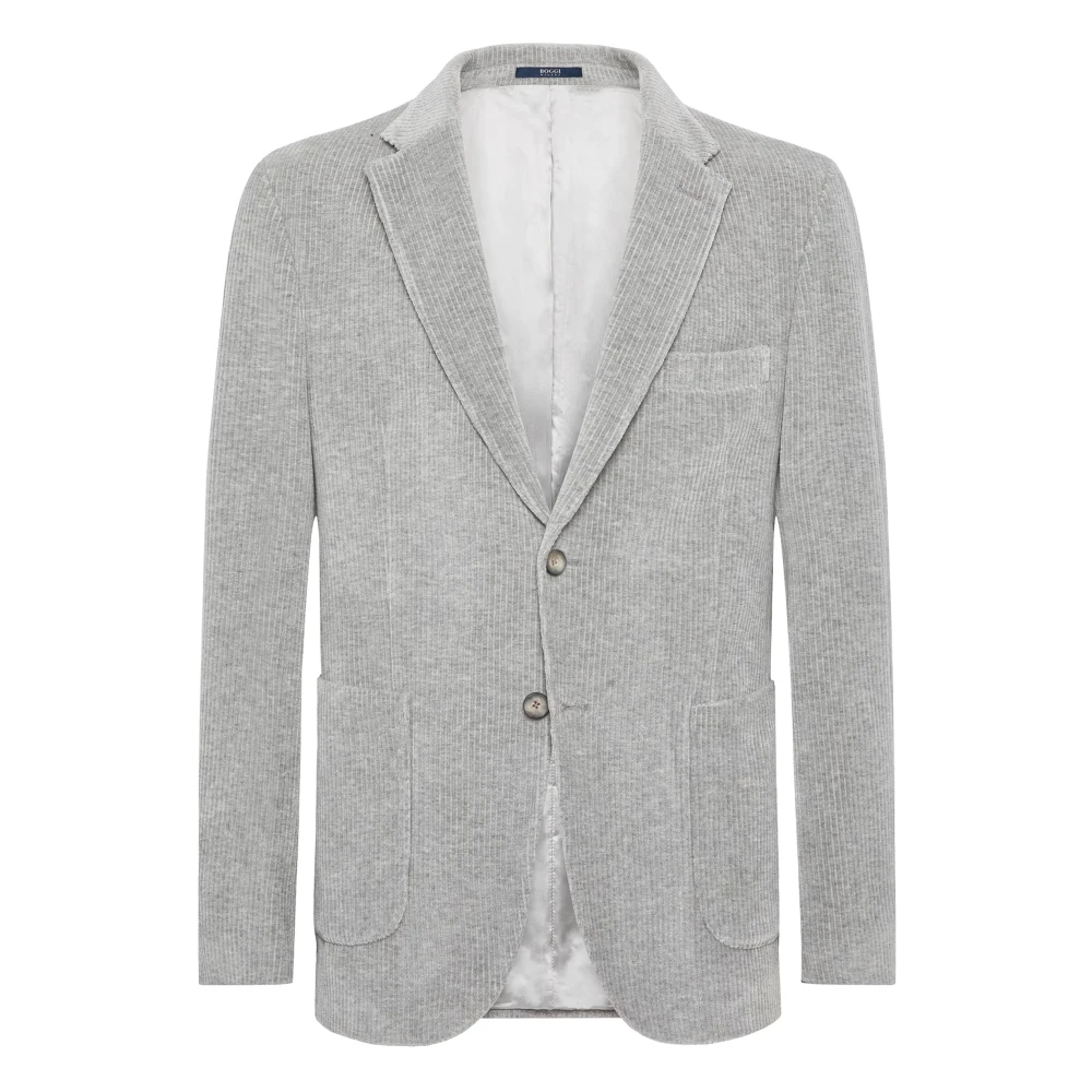 Boggi Milano Corduroy Katoenen Stretch Blazer Style Cernobbio Gray Heren