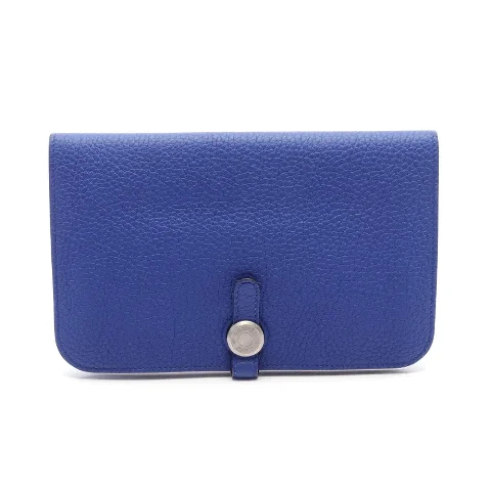 Hermès Vintage Pre-owned Leather wallets Blue Dames