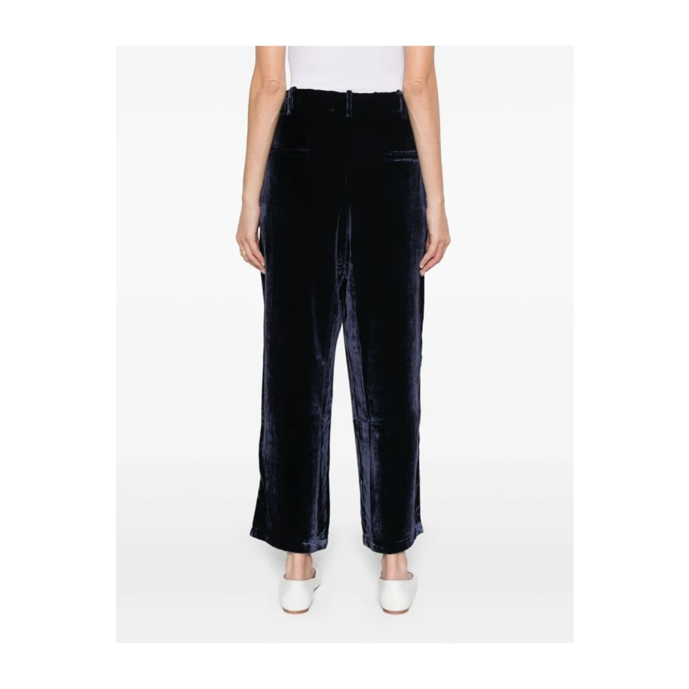 Pierre-Louis Mascia Blauwe Fluwelen Broek met Pijpdetail Blue Dames