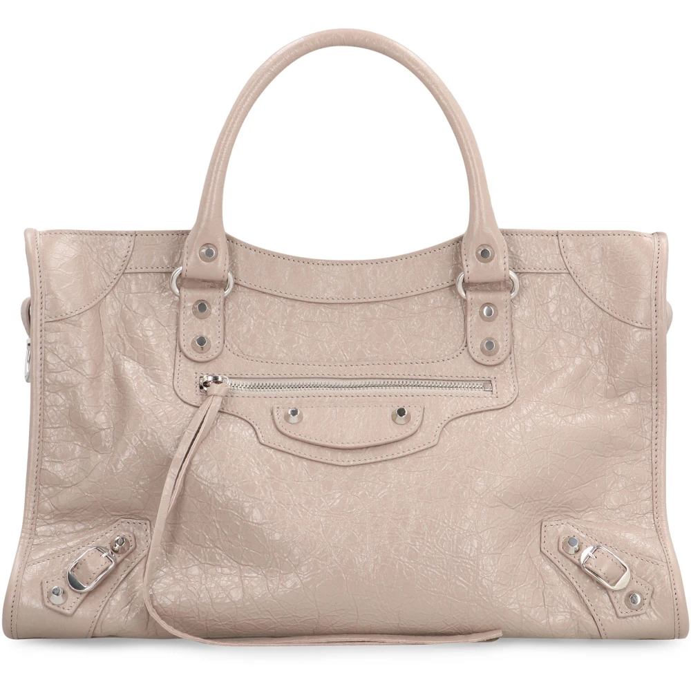 Balenciaga Gestikte Leren City Tas Brown Dames