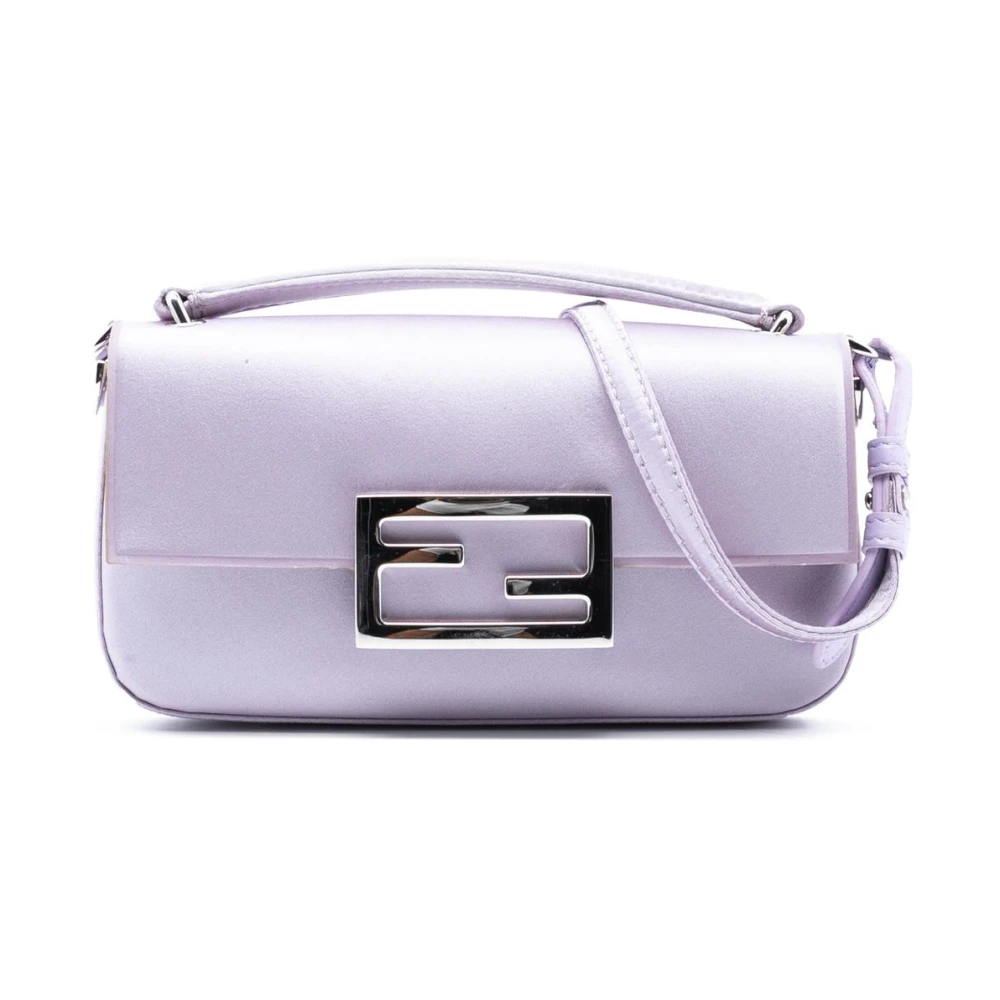 Fendi Vintage Women's Purple Pre-Owned Handbag With Top Handle