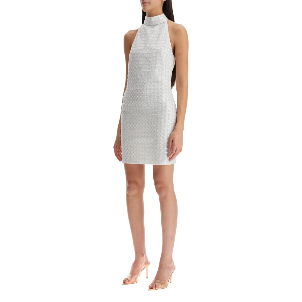 Rotate Birger Christensen Sequin Geborduurde Tulle Mini Jurk White Dames