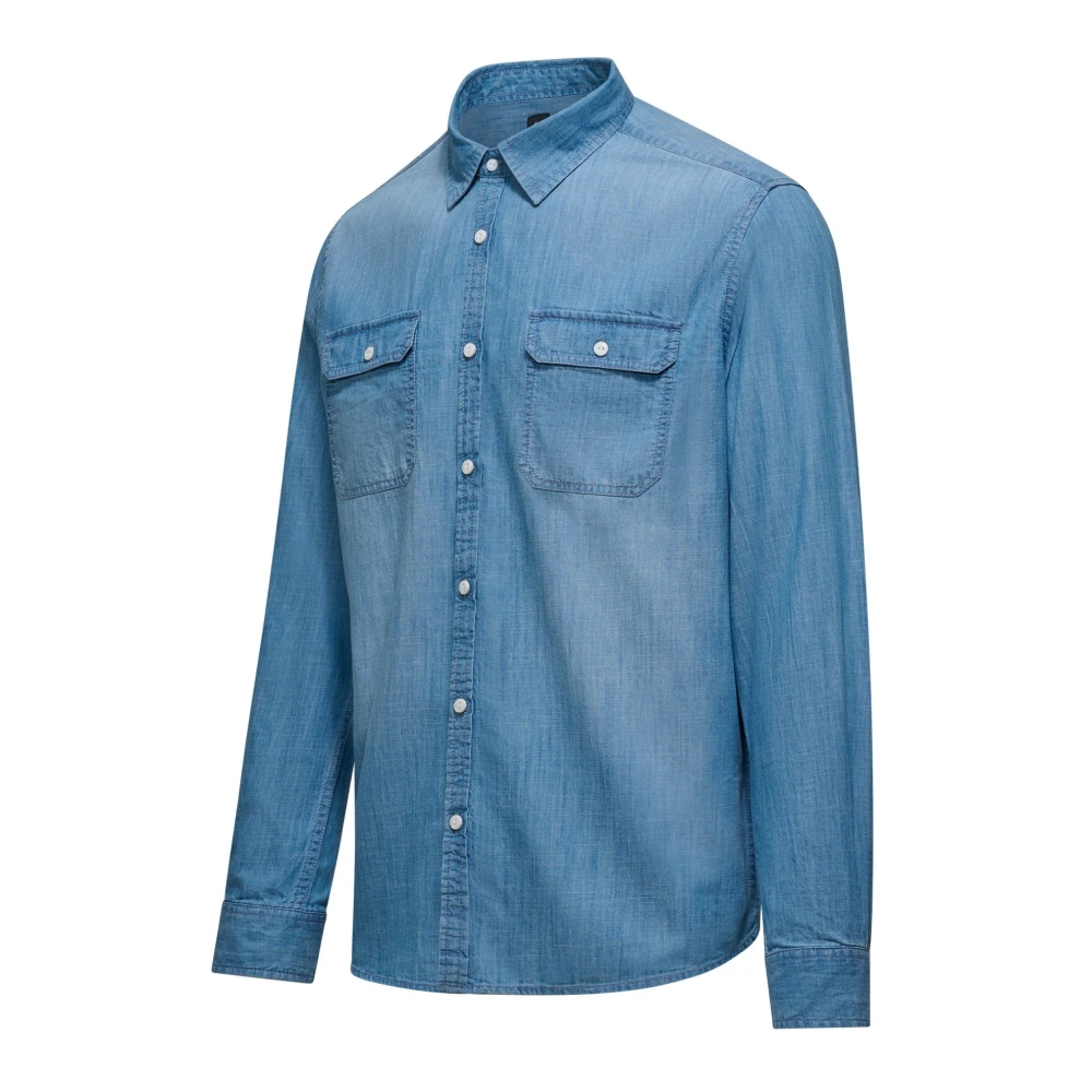BomBoogie Katoenen Chambray Overhemd Blue Heren