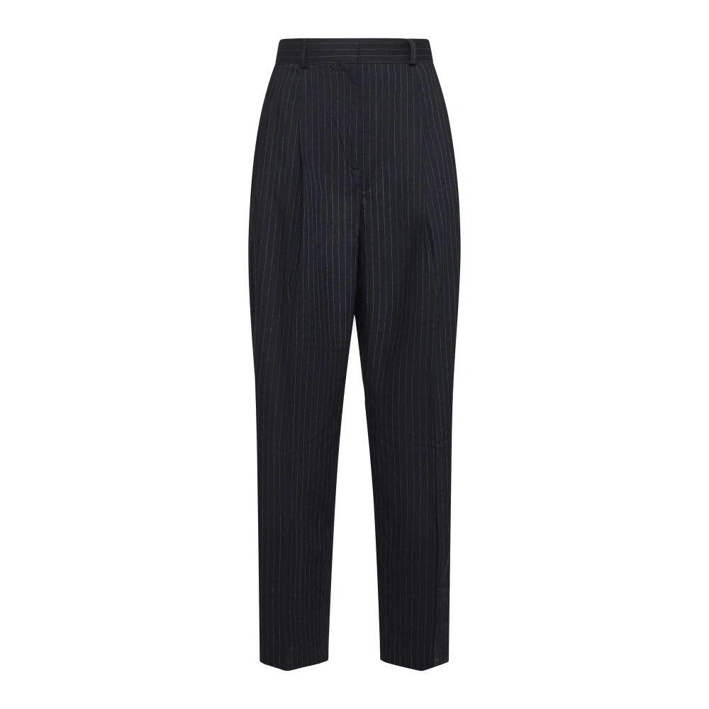 TotêMe Blauwe Wolmix Stijlvolle Broek Black Dames