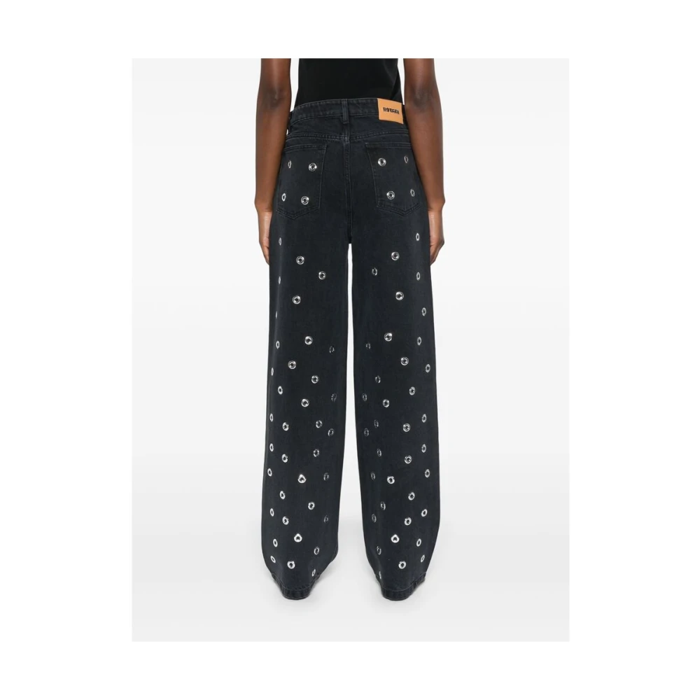 Rotate Birger Christensen Donkergrijze klassieke jeans met oogjes Gray Dames