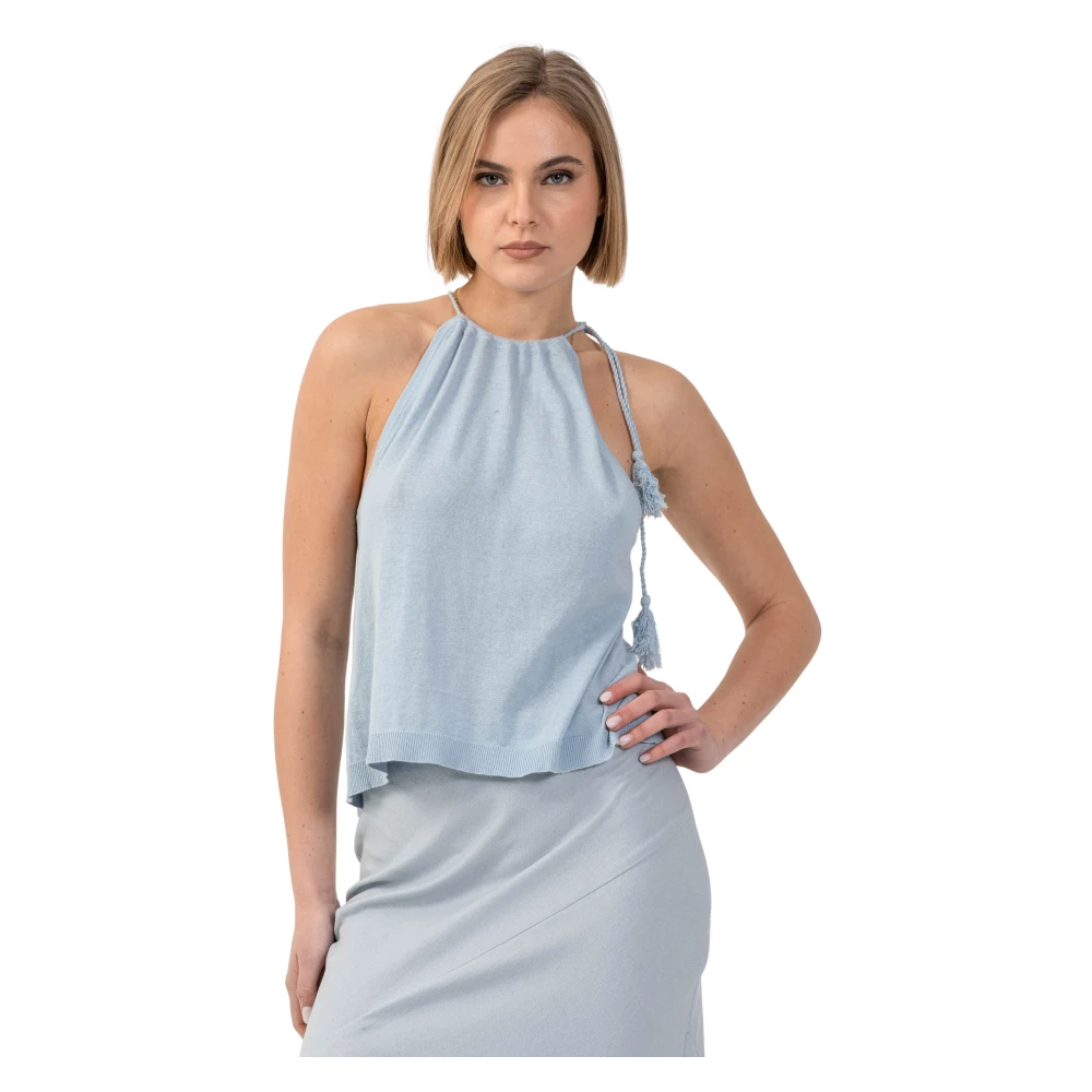 Kocca Mujer Azul - Top Halterneck Elegante Para Fiesta - Tops - M