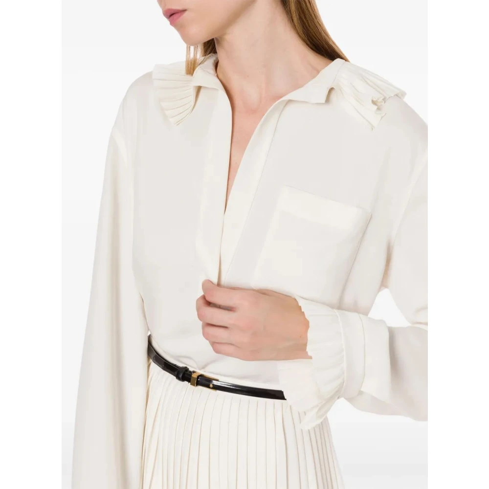 Philosophy di Lorenzo Serafini Elegante Zijden Blouse Beige Dames