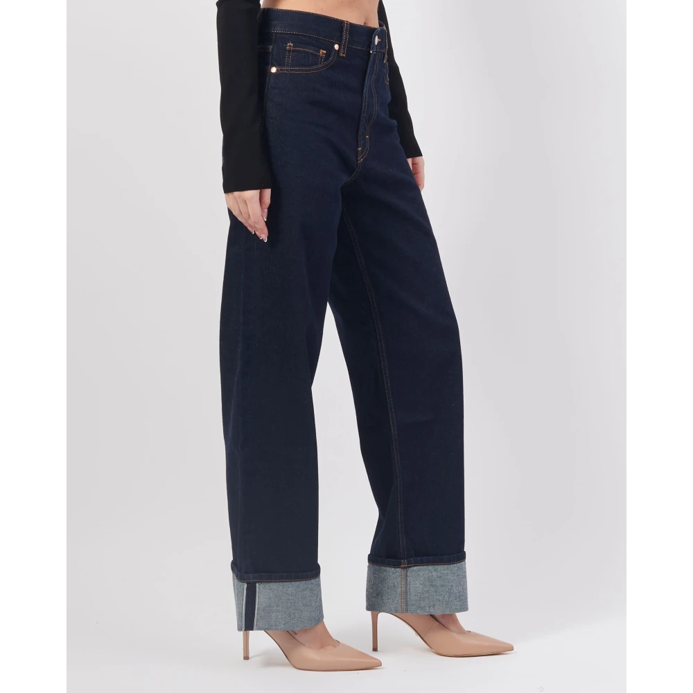 Hugo Boss Blauwe Baggy Jeans met Zakken Blue Dames