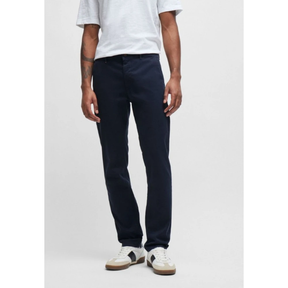 Hugo Boss Slim Chino Broek voor Mannen Blue Heren