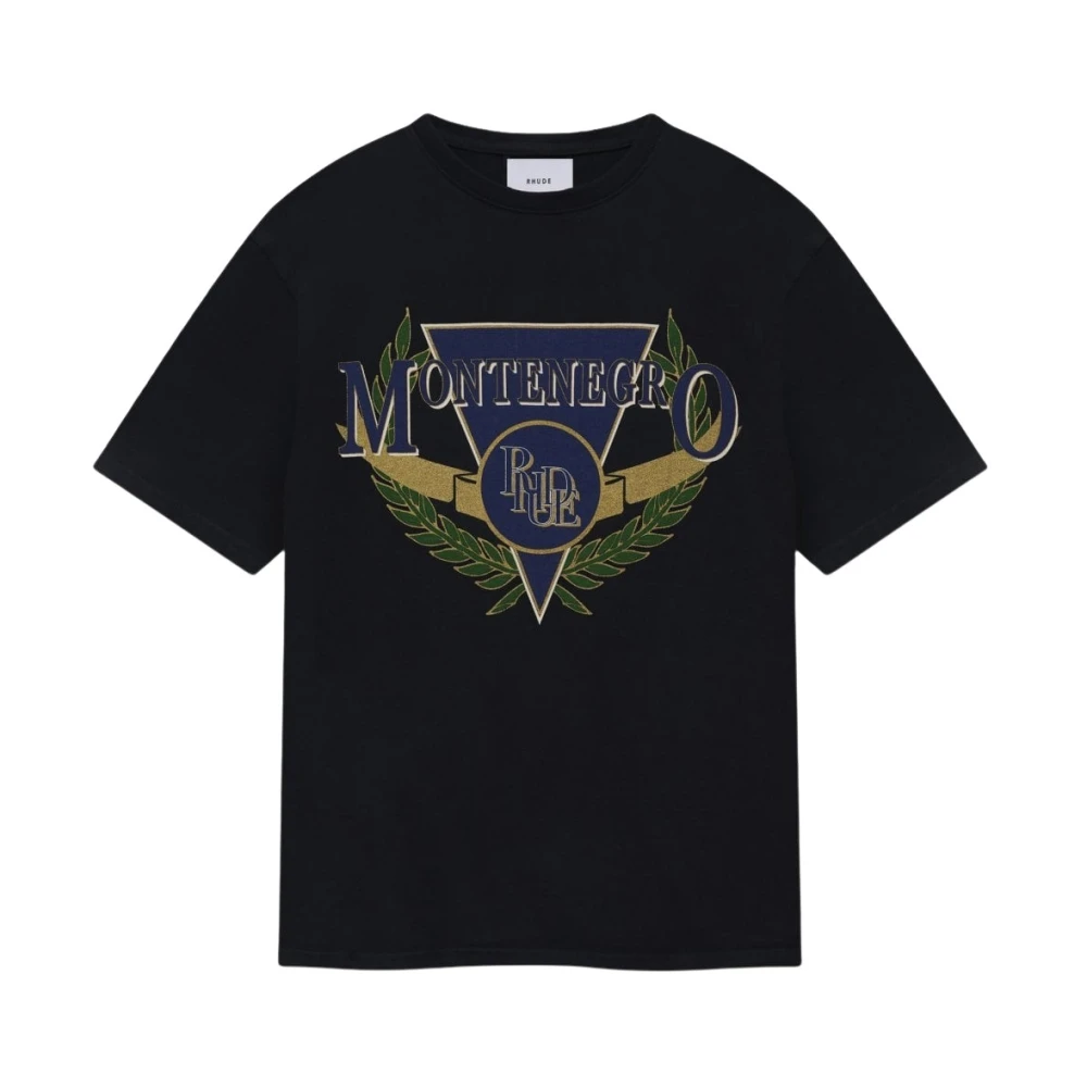 Rhude Hombre Negro Camisetas, Talla: 2XL