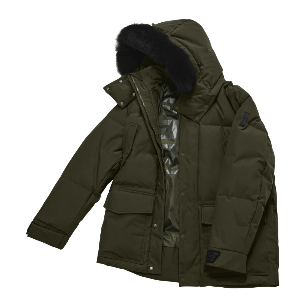 BomBoogie Parka met meerdere zakken en echte bontafwerking Green Heren