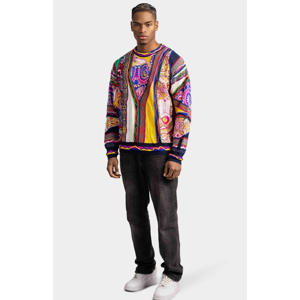 carlo colucci Heren Sweater met Klassieke Ronde Halslijn Multicolor Heren