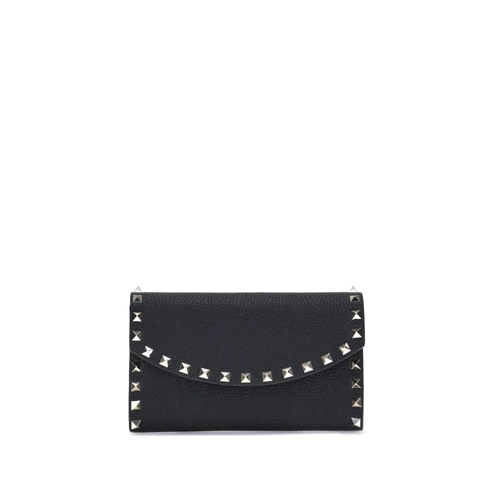 Valentino Garavani Women's Black Chain Wallet With Rockstud Studs