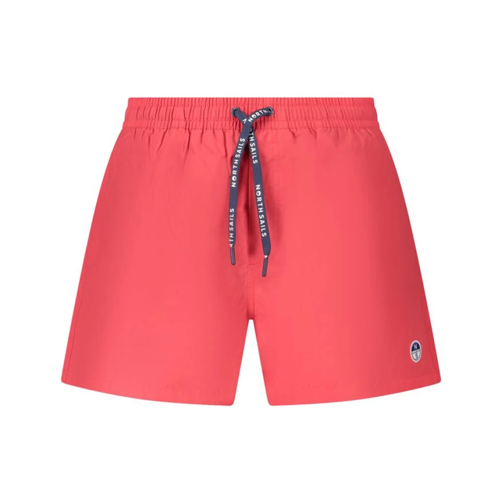 North Sails Men's Red Beachwear, 2XL, Swim Boxer With Ocean Details