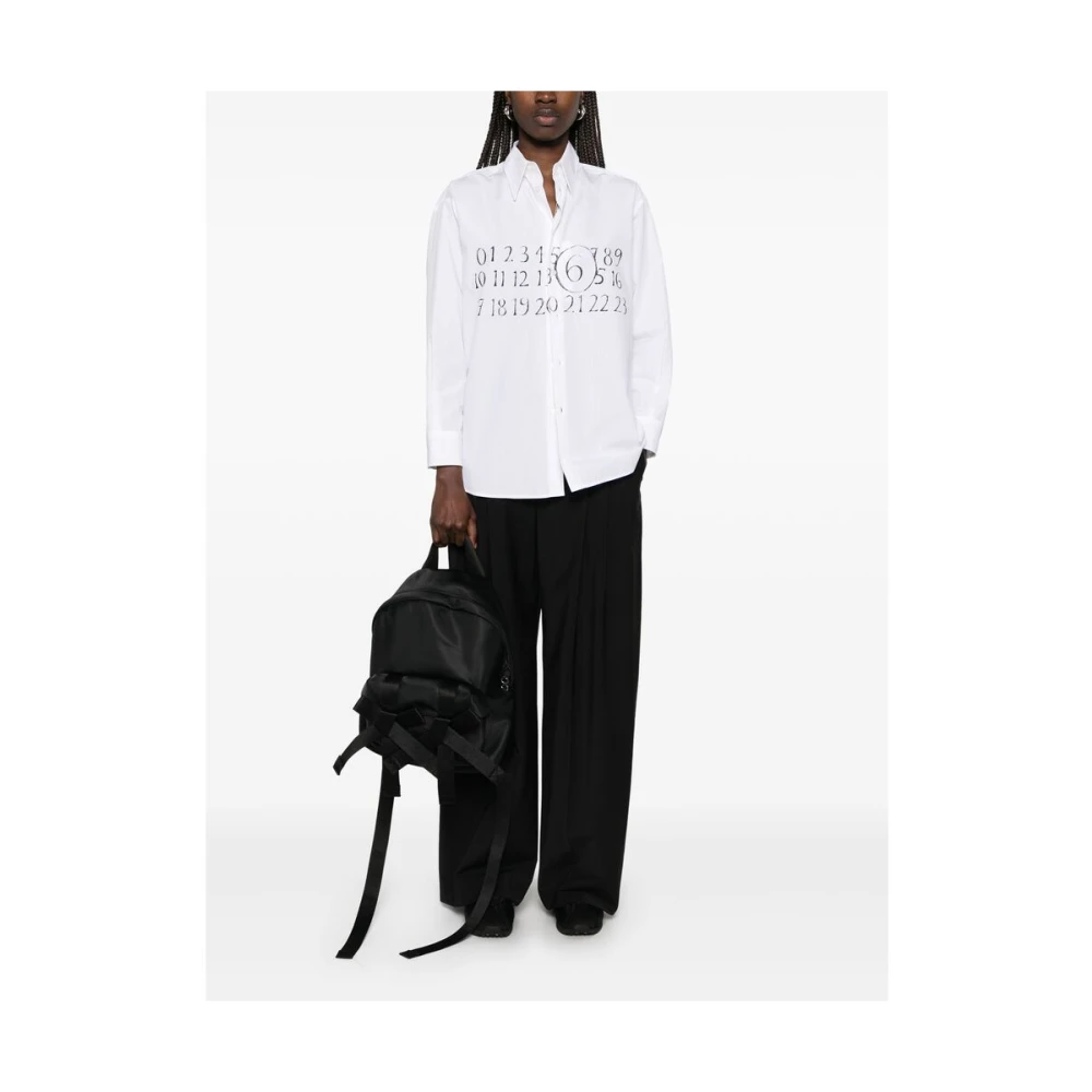 MM6 Maison Margiela Wit overhemd met geknoopte manchetten White Dames