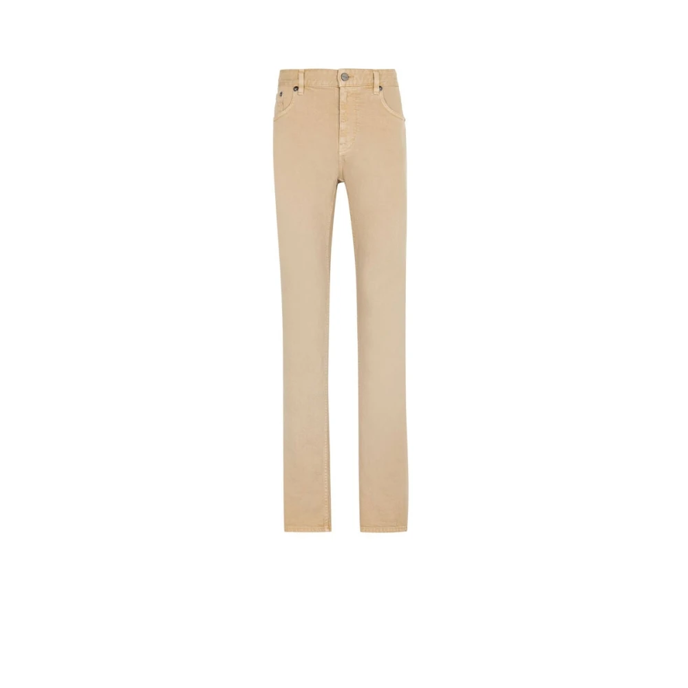 Roberto Cavalli Slim-Fit Beige Wash Jeans Brown Heren