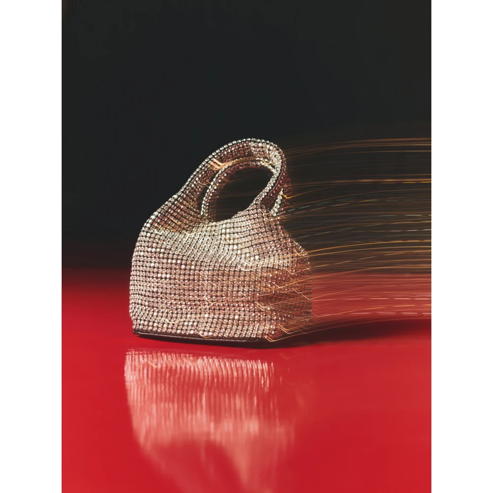 Kazar Kleine glanzende handtas met zirkonen Gray Dames