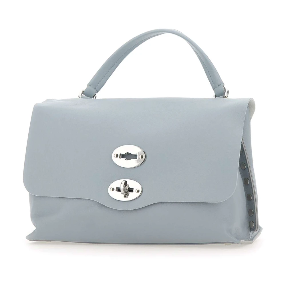 Zanellato Leren schoudertas met draaivergrendeling Blue Dames