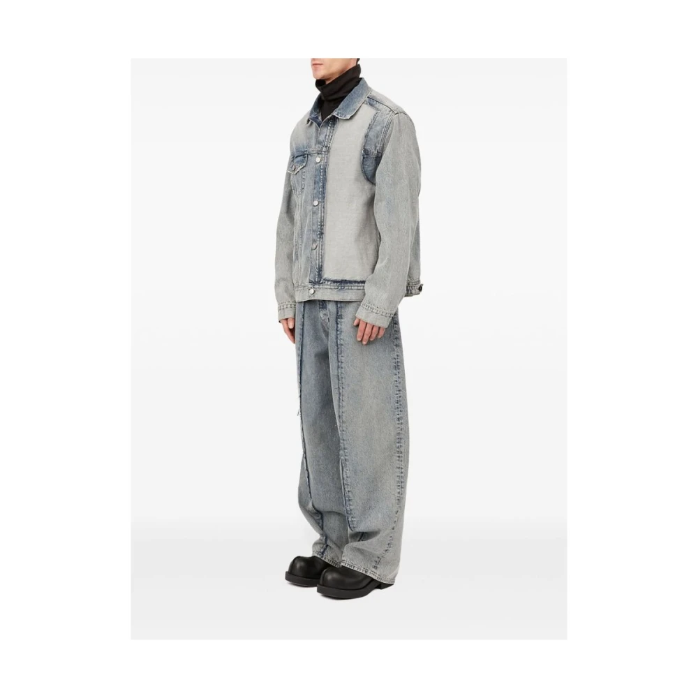 MM6 Maison Margiela Blauwe Katoenen Klassieke Kraag Jas Blue Heren