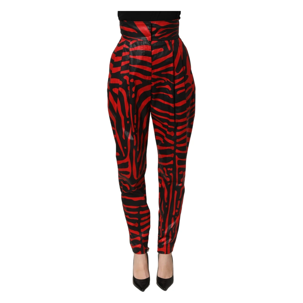 Dolce & Gabbana Femme Rouge - Pantalon Fuselé Taille Haute - Pantalons - Taille: 42 Fr