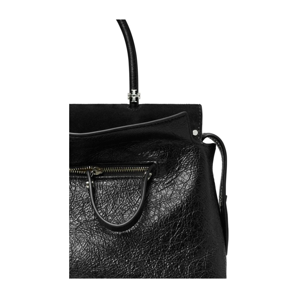 TORY BURCH Zwarte Leren Schoudertas Met Nieten Black Dames