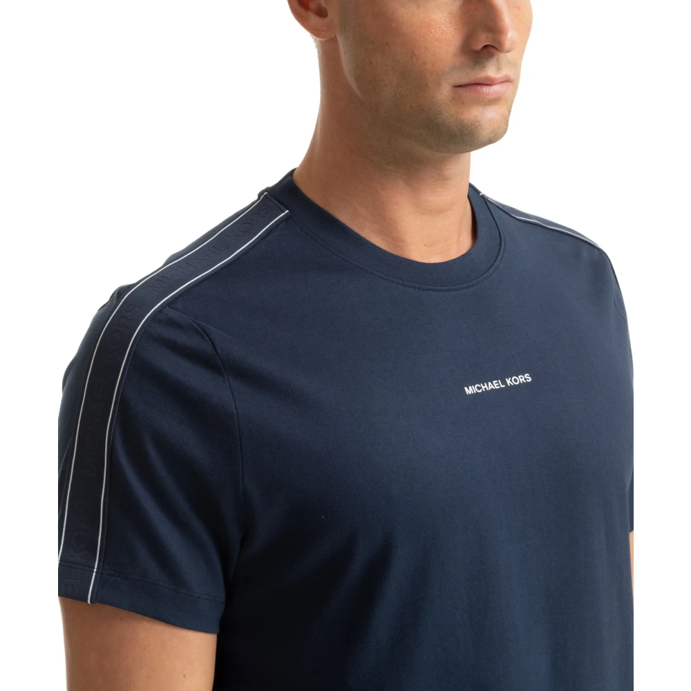 Michael Kors Effen Logo T-shirt Blue Heren