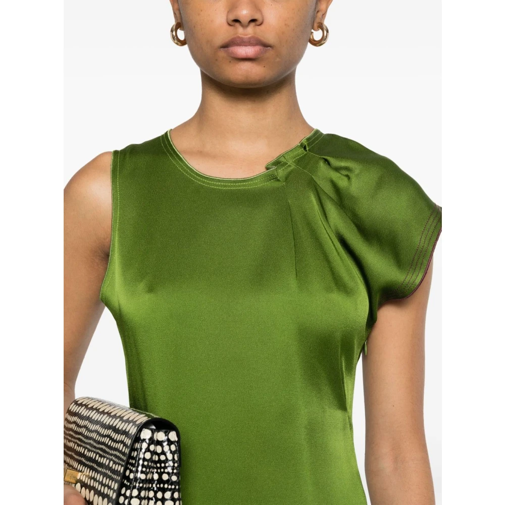 Victoria Beckham Groene Asymmetrische Jurk Green Dames