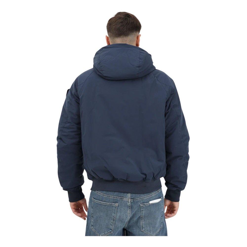 Blauer Blauwe militaire stijl gewatteerde jas Blue Heren