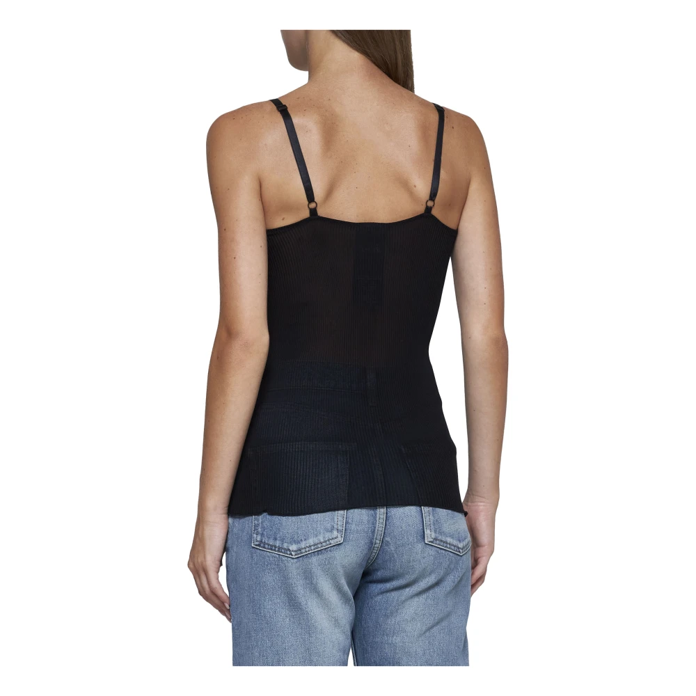 Saint Laurent Zwarte Top Black Dames