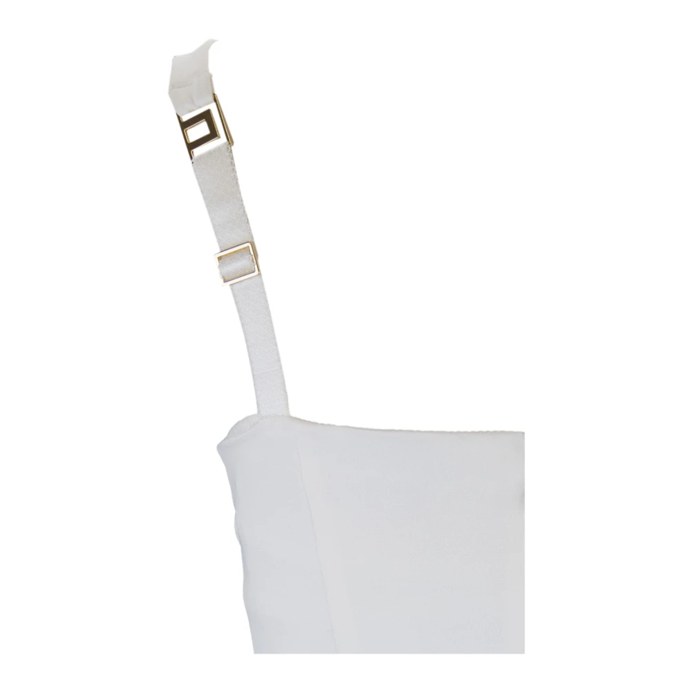 Elisabetta Franchi Jurk met vierkante halslijn en strikdetail White Dames