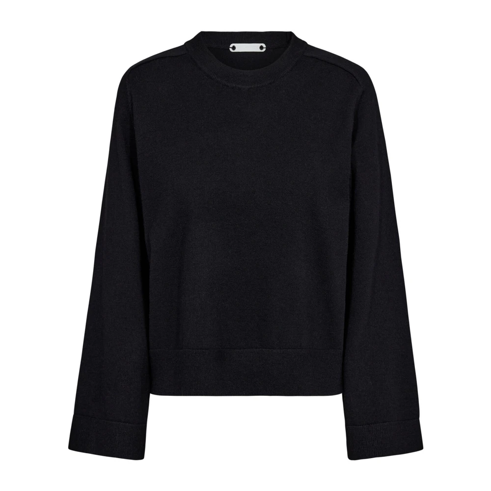 Co'Couture Zwarte Gebreide Trui Mycc O-Neck Black Dames
