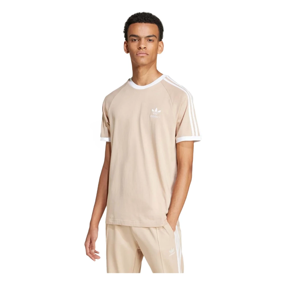 Adidas 3 Strepen T-shirt Beige Heren