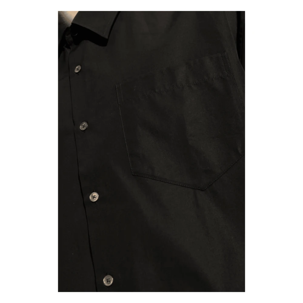 Ami Paris Zwarte Boxy Korte Mouw Shirt Black Heren