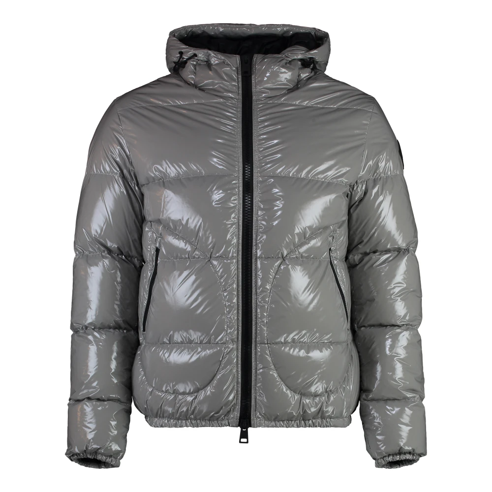 Herno Glanzende donsjack met logopatch Gray Dames