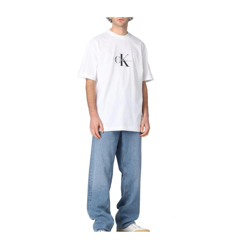 Calvin Klein Stijlvolle Oversize Monoloog T-shirt White Heren