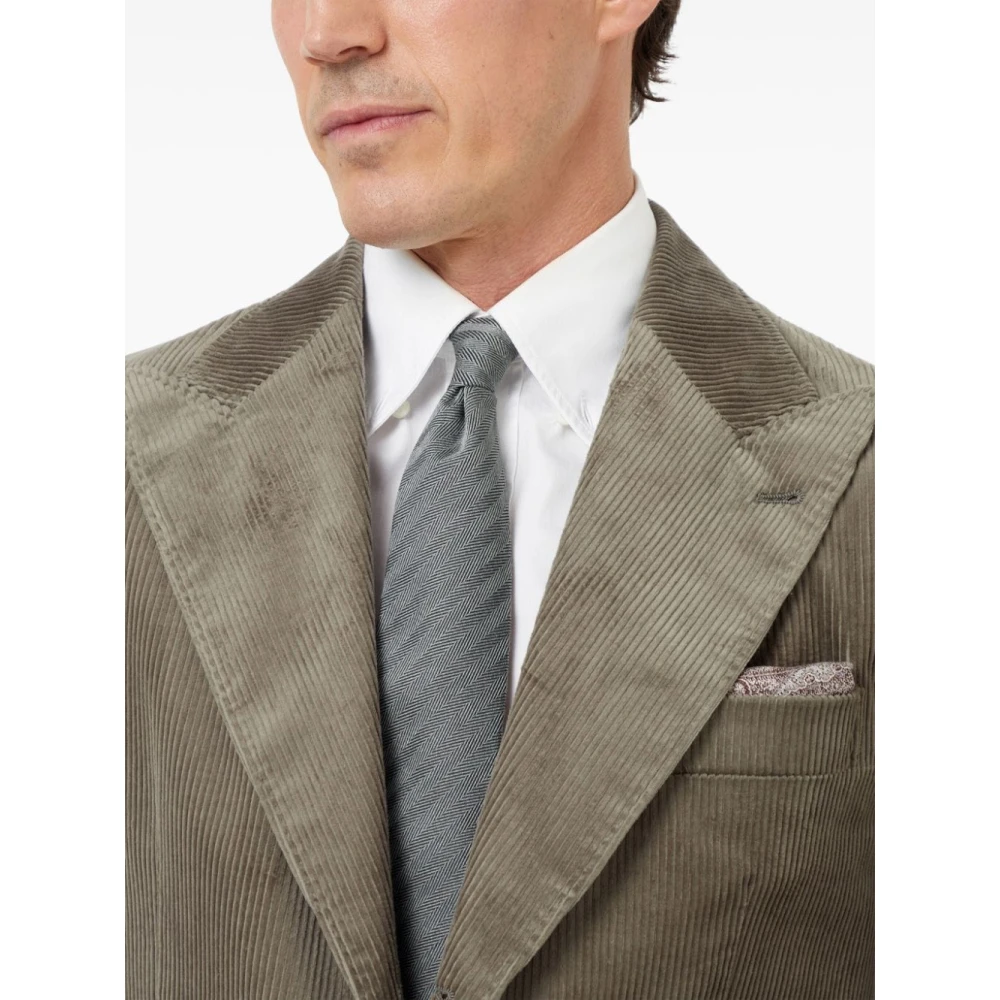 BRUNELLO CUCINELLI Zijden Chevron Stropdassen Gray Heren