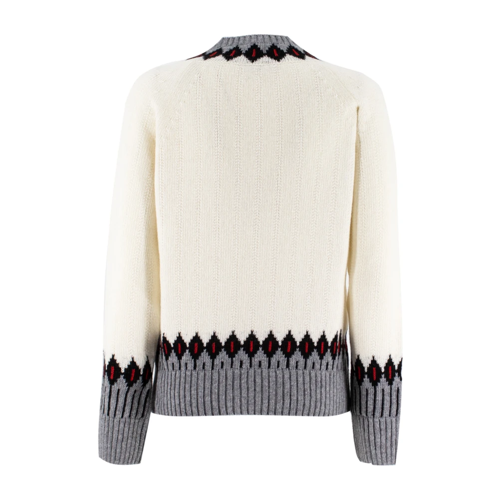 Ermanno Scervino Geborduurde V-hals Jumper Beige Dames